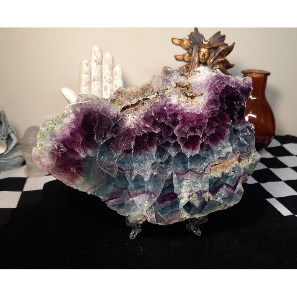 Large 1.21 lb. High Grade Natural Polished Rainbow Flourite Crystal Slab